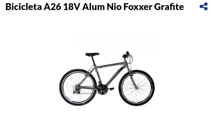 Bicicleta Aro 26 Foxxer Alumínio