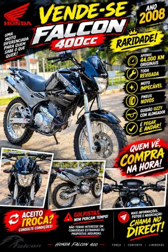 VENDE-SE FALCON 400cc - RARIDADE! 2008<br>