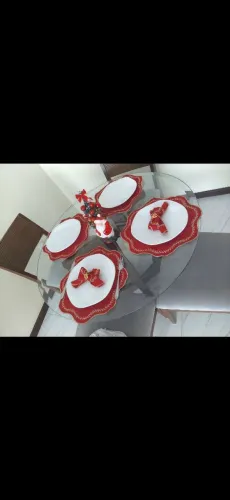  mesa de jantar em vidro 