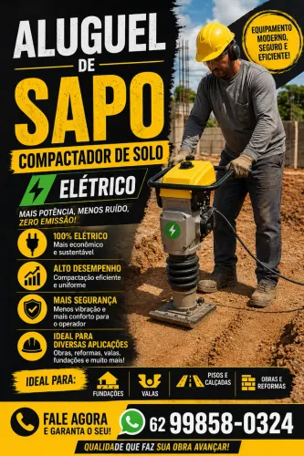 Aluga-se sapo compactador de solo elétrico 