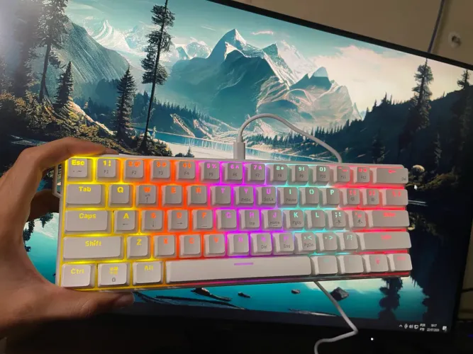 Teclado Gamer AJAZZ NK61 RGB Mecânico 61 Teclas Hot Swap Switch Red
