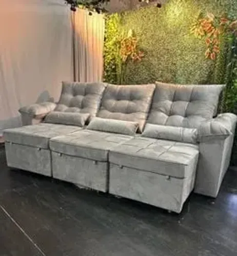 Sofá Retrátil e Reclinável 2,90m Espuma D33 - (Oferta)!!