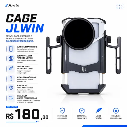 *PROMOÇÃO* Suporte Profissional Cage JLwin p/ smartphone