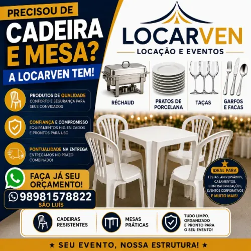 MESAS- CADEIRAS E RECHAUD 