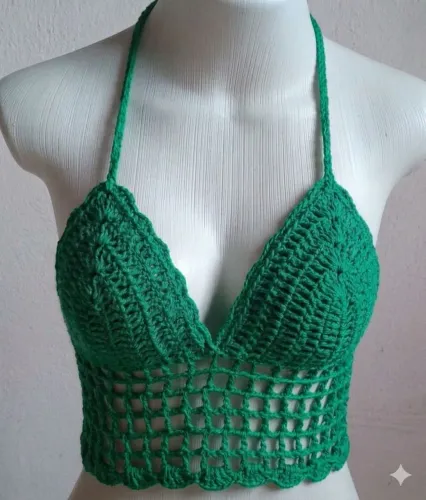 Cropped de crochê 