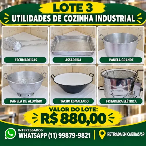 Lote de utensilios para cozinha industrial