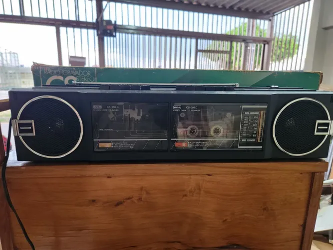Radio Gravador CCE CS-855 D Duplo Deck Boombox Vintage Anos 80