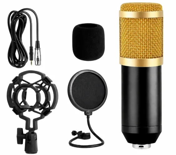 KIT MICROFONE CONDENSADOR + CABO XLR MACHO E FÊMEA