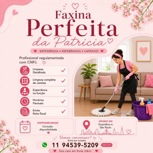 Faxineira - Diarista ( Emito Nota Fiscal)