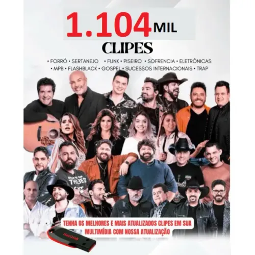 Pen drive Clipes Em Alta 2026 | 1104 Clipes MP4 | 8GB | As Mais Tocadas | Som Automotivo