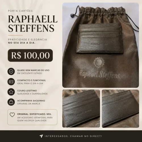 PORTA CARTÕES RAPHAELL STEFFENS<br><br>RAPHAELL STEFFENS