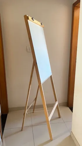 Cavalete Flip Chart Souza em madeira | Quadro Branco 1.8m porta bloco
