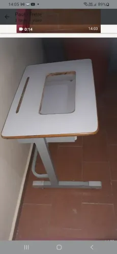 Mesa de máquina de costura, máquina antiga