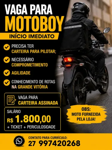Vaga para motoboy 