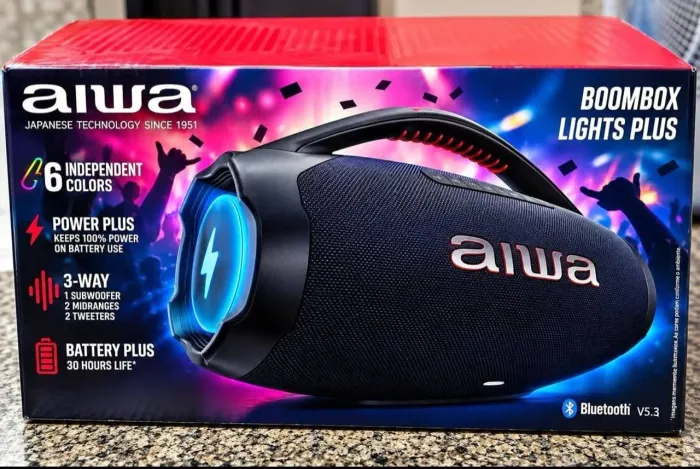 Caixa boombox aiwa led plus lacradas a topo de linha apenas 700 reais cada