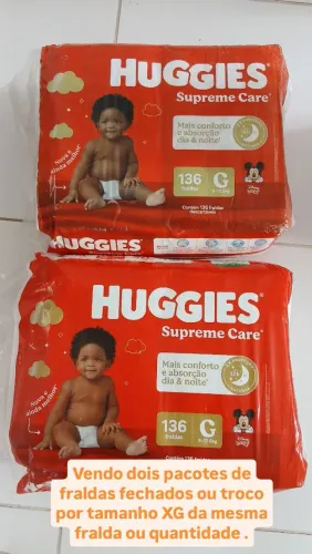 VENDO PACOTES DE FRALDAS G HUGGIES