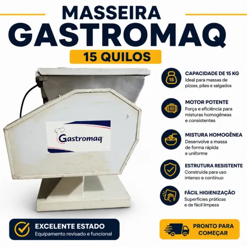 Masseira Gastromaq 15kg Profissional para Pizzaria e Padaria