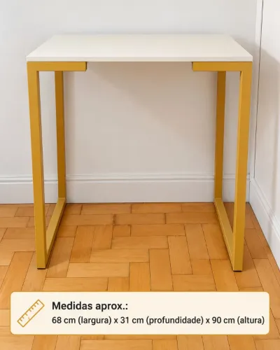 Mesa com pés de ferro mega estilosa para sala ou consultório