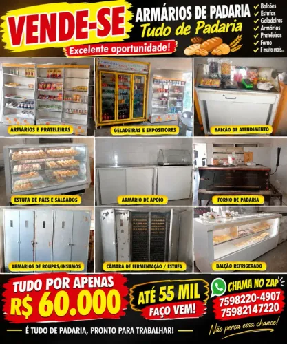 VENDE-SE - ARMÁRIOS DE PADARIA