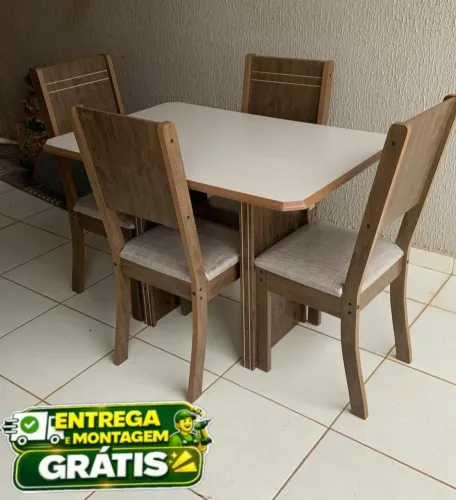 Mesa de jantar 4 cadeiras - MDF