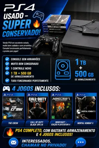 PS4 SLIM 1TB + 500GB