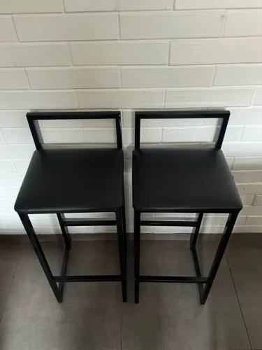 Kit 2 banquetas altas quadradas industrial cozinha gourmet