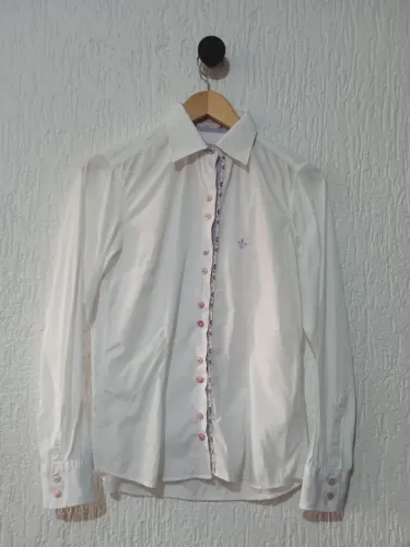 camisa branca dudalina tam p feminina algodão egípcio