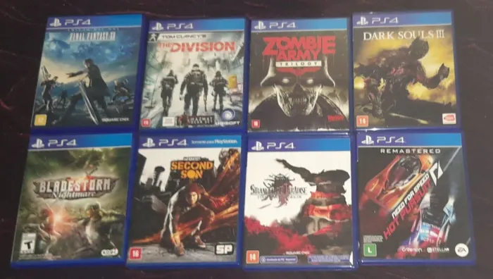 Kit/Lote 8 Jogos PS4 | Dark Souls 3, Zombie Army Triology, Final Fantasy, Need For Speed