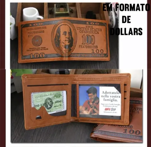 Carteira Formato Dollar Couro Sintetico