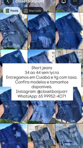 Shorts jeans feminino 