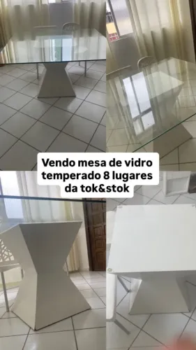 Mesa vidro temperado da Tok&Stok