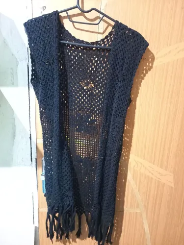Colete crochê preto (leia o anúncio)