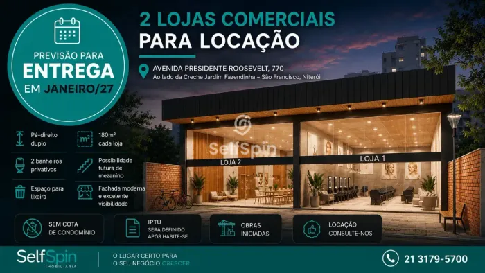 LOJAS COMERCIAIS NOVAS PARA LOCAÇÃO EM SÃO FRANCISCO | NITERÓI