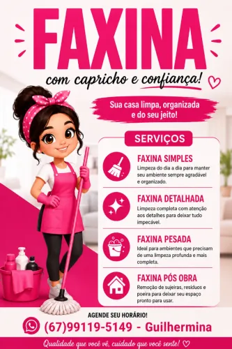 Diarista de Limpeza - Guilhermina