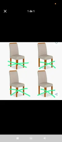 4 acentos e encosto de cadeira estofada