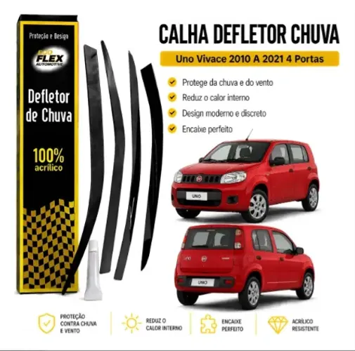 Calha Defletor Chuva 4 Portas Uno Vivace 2010 Até 20