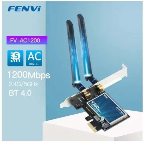 Placa de rede WiFi PCIe 2.4g/5ghz + Bluetooth 4.0 p/PC. Entrega Gratis