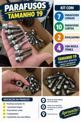 21 Parafusos 19 milímetros mm