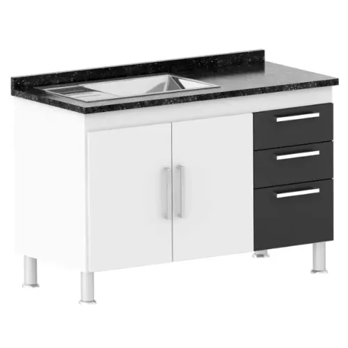 Balcão Gemeos p/ Pia Branco.Preto Frete Grátis - Até 12x S/ Juros