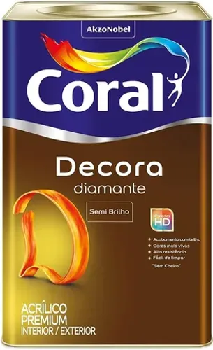 Tinta Acrílica Premium Semi Brilho Decora Diamante Coral 18l