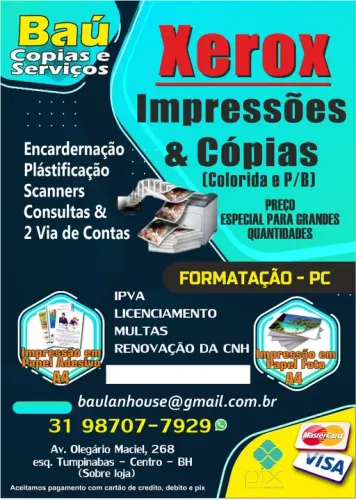 Xerox e Impressão livros e Apostilas Coloridas -Serviços Detran e demais 