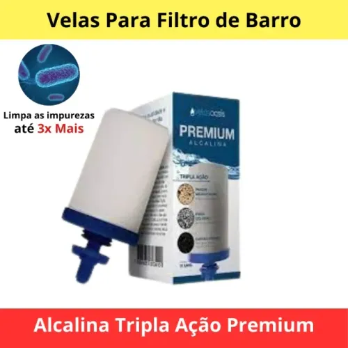 Vela Para Filtro de Barro Alcalina Tripla Ação Premium Filtra a Água