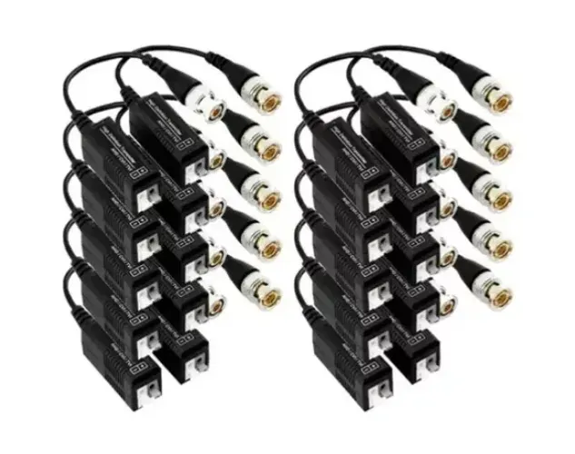 Kit 10 Pares Balun Passivo Engate Rápido Hdcvi Cftv Ahd