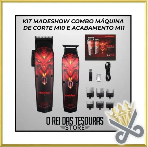 Máquina de Corte e Acabamento de Cabelo Madeshow M10 e M11 - Kit Completo