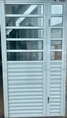 Porta Basculante Alumínio Branco L25 1,17x2,14 M