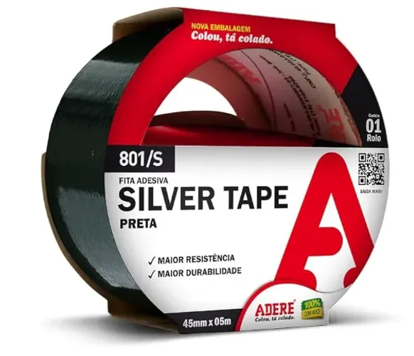 Fita silver tape preta 45X05M 800S  adere
