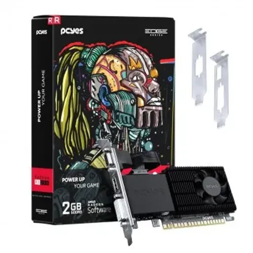 Placa de Vídeo PCYes R5 230, Radeon 2GB, DDR3, 64Bit, Low Profile, VGA, DVI, HDMI - PPER23