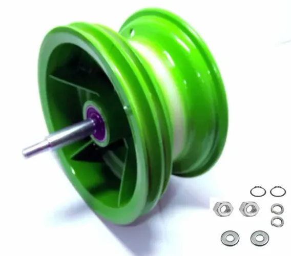 Roda trazeira walk machine montada verde original