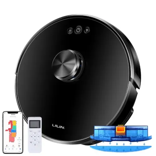 Robô Aspirador Passa Pano Liectroux/lilin Xr500 Laser Lidar Cor PretoRobô Aspirador Passa 