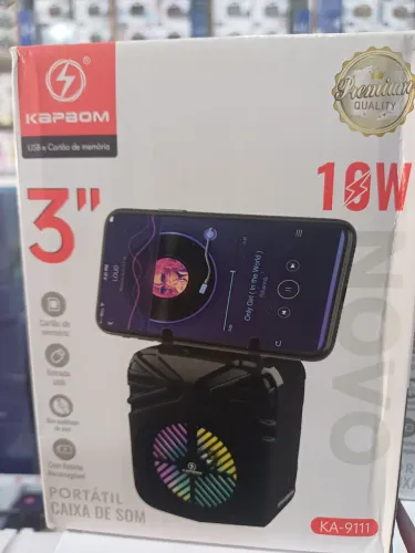 Caixa de Som Portátil 3'' 18W - Bluetooth - USB - Cartão SD - KAPBOM